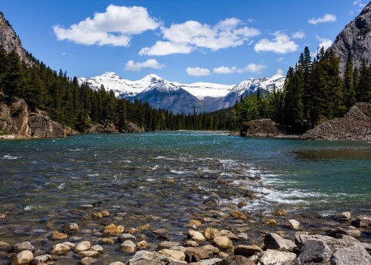 Bow Falls Alberta on Orange & Black Canada self-guided tour