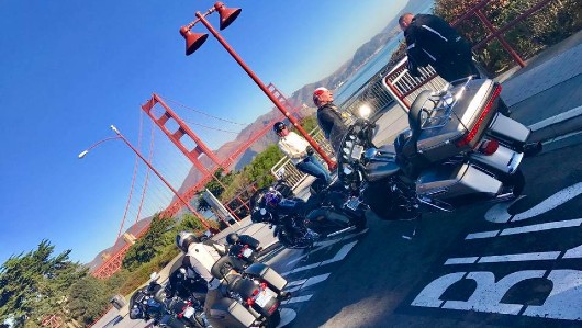 Orange & Black tour group on Spectacular California motorcycle tour