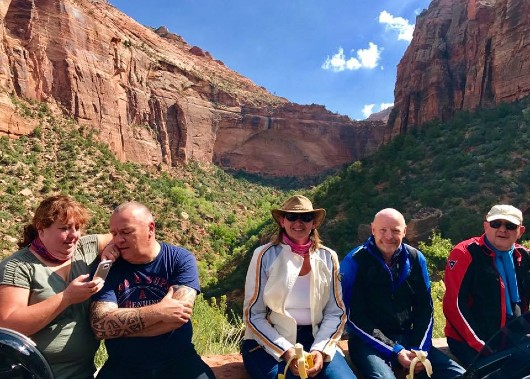 Resting in Zion National Park on Orange & Black Desert Canyons tour