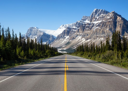 Icefields Parkway on Orange & Black motorcycle tour
