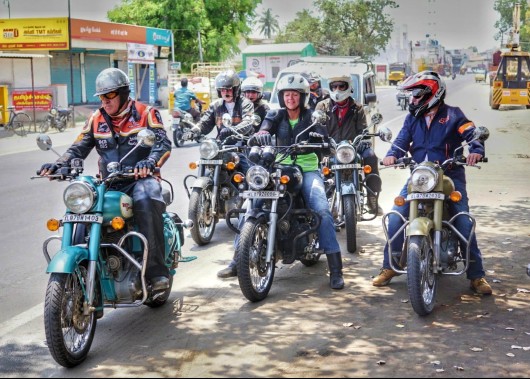 Riding in Kerala with Orange & Black motorcycle tours and rentals